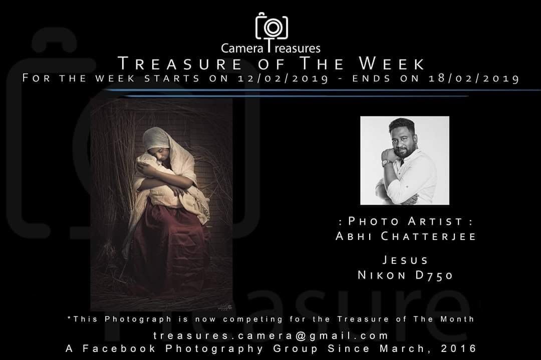 A Camera Treasures poster naming the treasure of the week, showing a woman cradling a newborn.